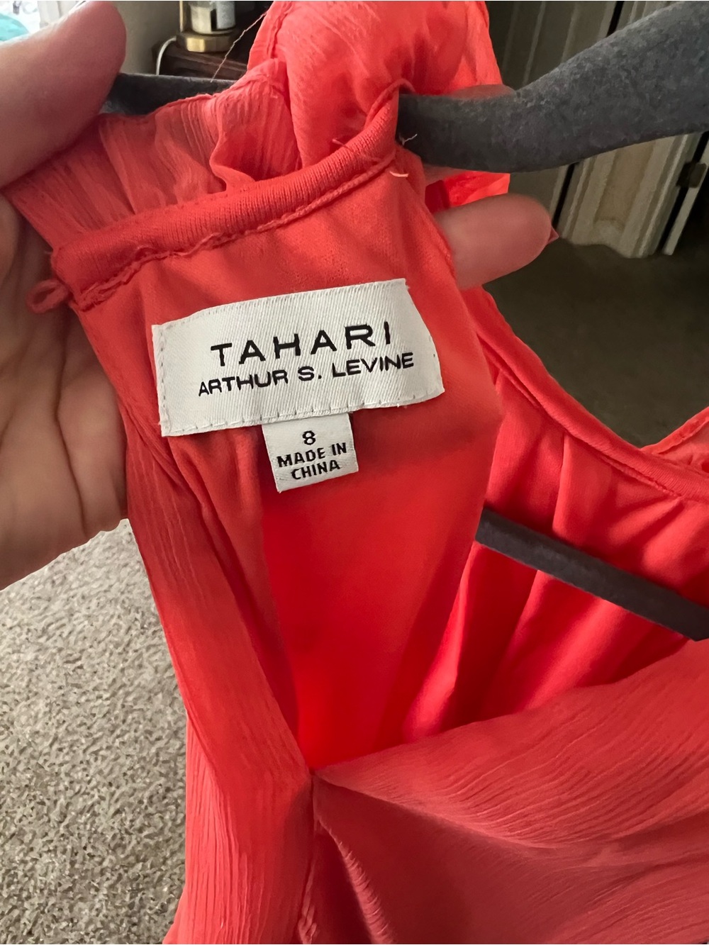 Tahari Coral Sleeveless Midi Dress